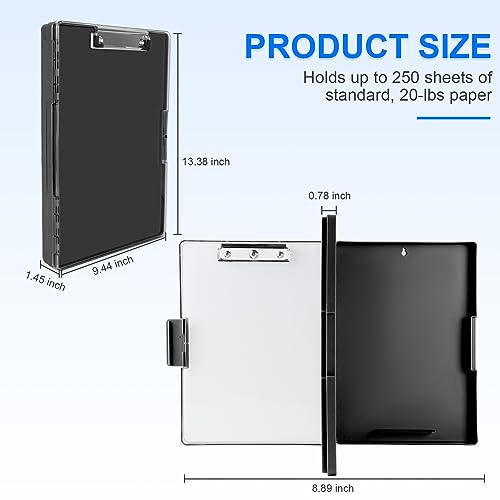 Clipboard with Storage, Heavy Duty Clip Boards 8.5x11 with 2 Storage Case, Clear Visible Top Panel Storage Clipboards, Smooth Writing for Work, Office Supplies, School Supplies image 5