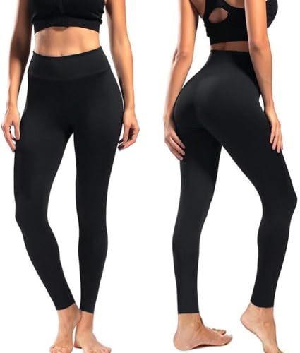 Image of High Waisted Leggings for Women - Soft Athletic Tummy Control Pants for Running Cycling Yoga Workout - Reg & Plus Size