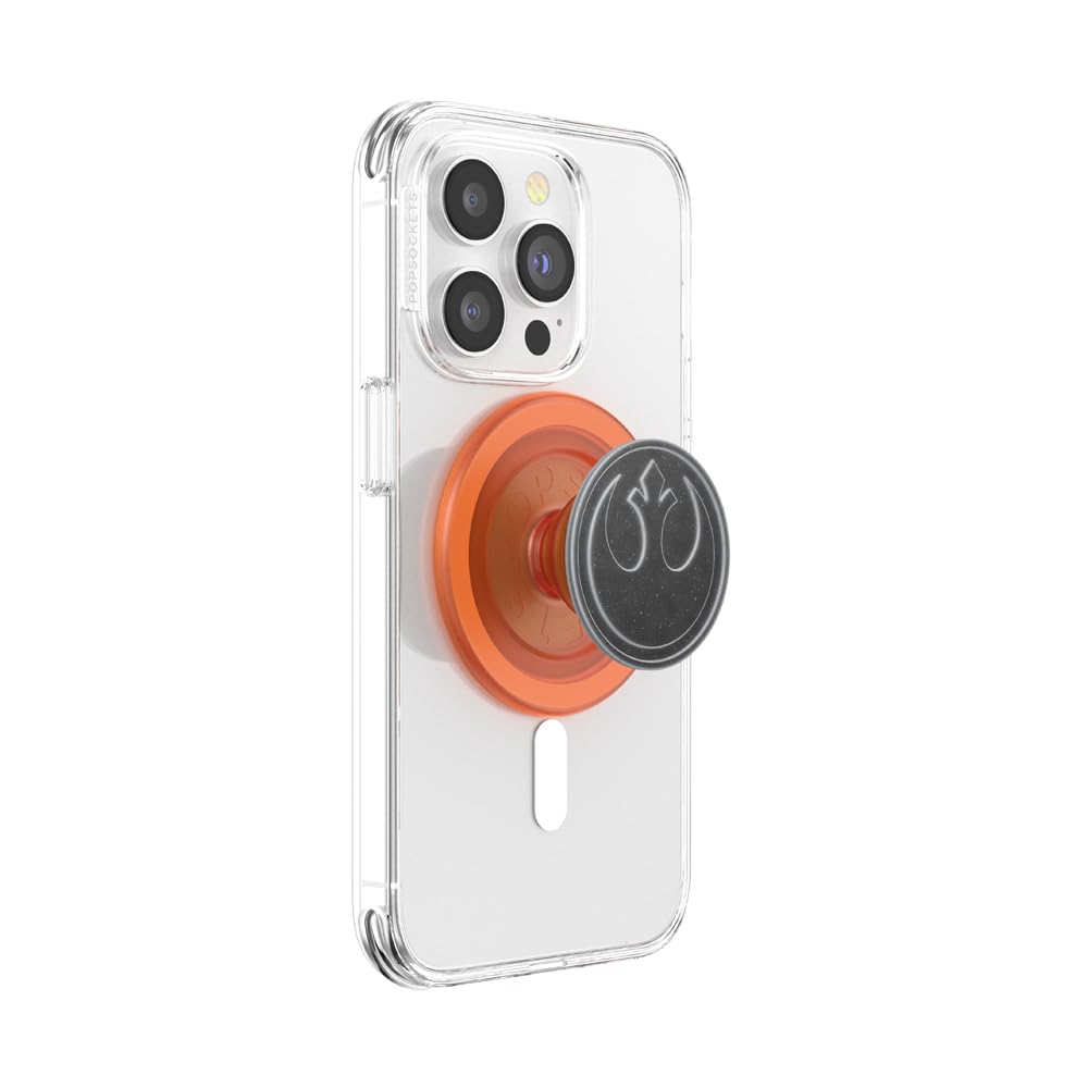 PopSockets Phone Grip for MagSafe, Magnetic Holder, Phone Stand, Star Wars - Distressed Rebel Symbol