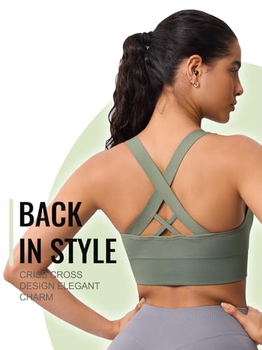 Image of Sports Bras for Women High Support, Multipack Padded Supportive Criss Cross Back Wireless Running Yoga Workout Bra