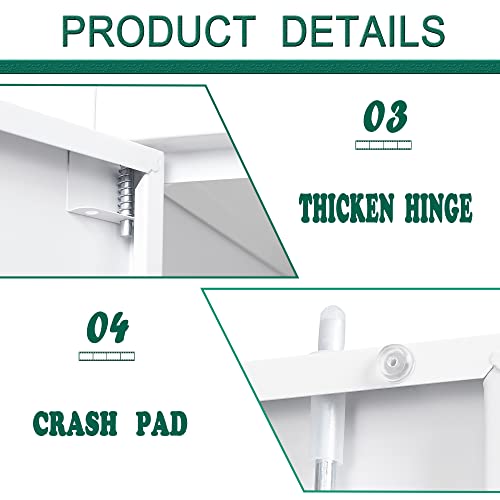 Letaya Metal Storage Cabinets With Lock Door, 2 Adjustable Shelves Organizer Steel Cabinets For Home, Office, Warehouse,Garage,Employee Lockers (White) #TOP5