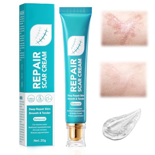 20g Crème pour Cicatrices,Scar Gel,Creme Soin Cicatrice,Améliore l'apparence de la peau,pour tous les types de cicatrices anciennes et nouvelles