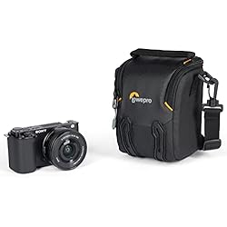 Bolsa Camara Fotos Lowepro Adventura SH 115 III, Bolso de Hombro para Cámara, con Correa Ajustable/Desmontable, para Cámara sin Espejo, Compatible con Sony Alpha 6000 Series, Negro