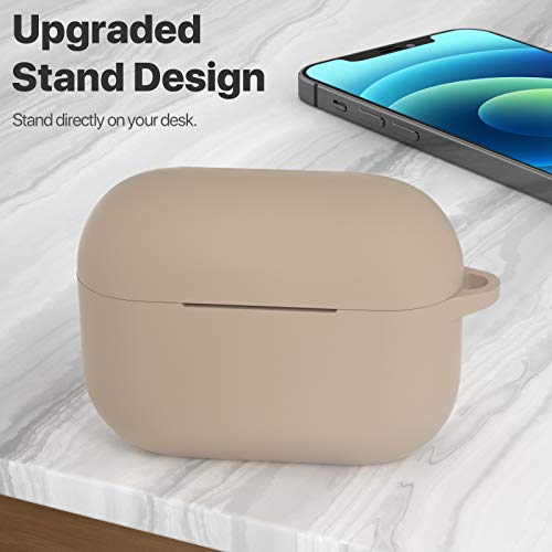 Atuat Airpods Pro 1St/2Nd Generation Case Cover, Protective Silicone Skin Accessories With Keychain For Women Men For Apple Airpods Pro 2019/2022 Charging Case,Front Led Visible-Tan Brown #TOP1