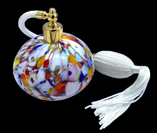 Botella con pulverizador para perfume de cristal de Murano Vinciprova con Murrina 3