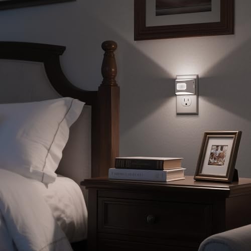 Image of DORESshop LED Night Light[2 Pack], Night Lights Plug into Wall, 3 Mode Plug in Night Light with Motion Sensor, Dusk to Dawn Sensor, Nightlights for Adults, Bedroom, Bathroom, 5000K White Cover