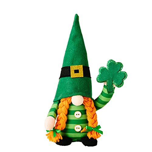 Decoración de gnomo del día de San Patricio para mujeres y niños, adornos para el hogar, cocina, oficina, cafetería, decoración de fiesta