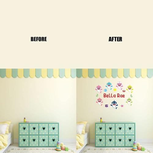 Vinilo Decorativo Infantil Personalizado Name Nursery Tiburón miniatura 6