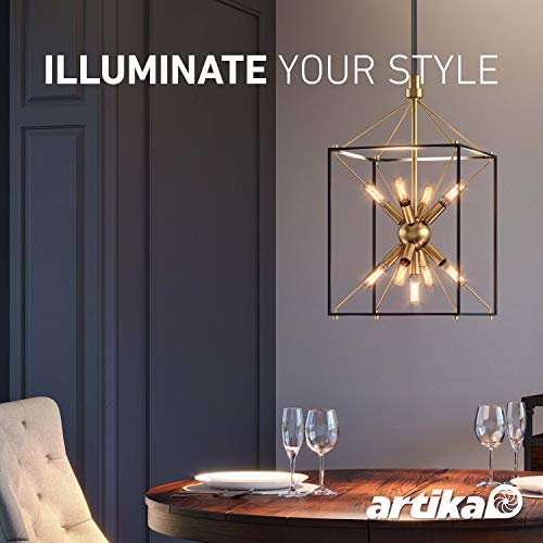 Artika CLY1-C2 Industrial Design Black and Gold Clyde Chandelier