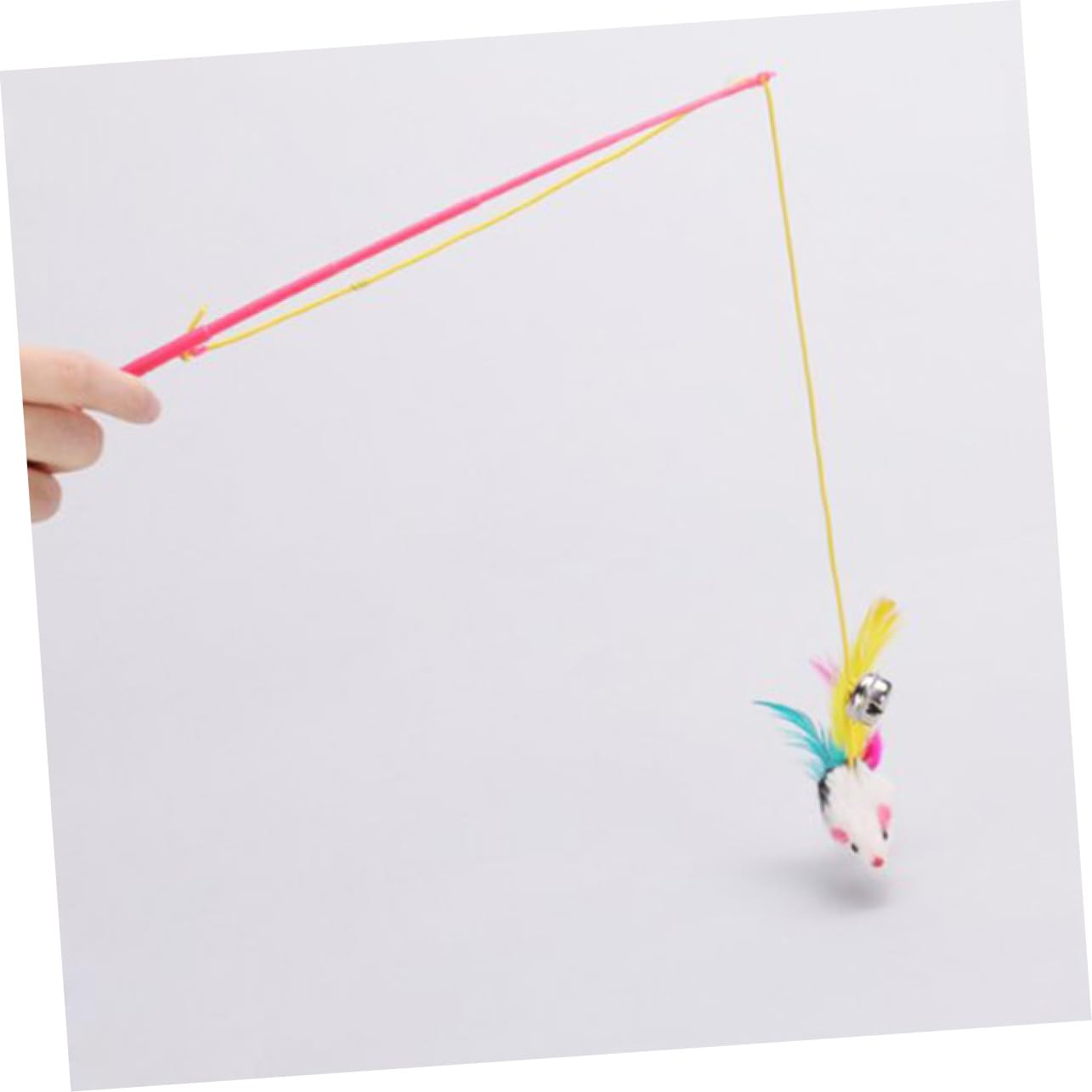 POPETPOP Canne à Pêche pour Chat Interactive Souris et Clochette