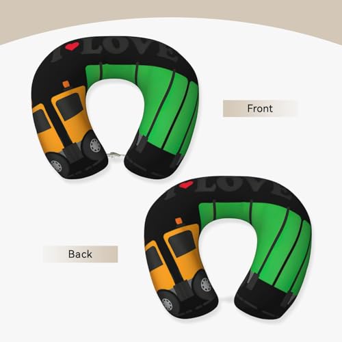 Almohada de poliéster negra para viaje ajustable miniatura 3