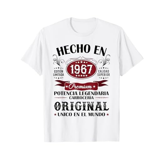 Cumpleaño 58 Años Hombre Hecho en 1967 Vintage Regalo Camiseta