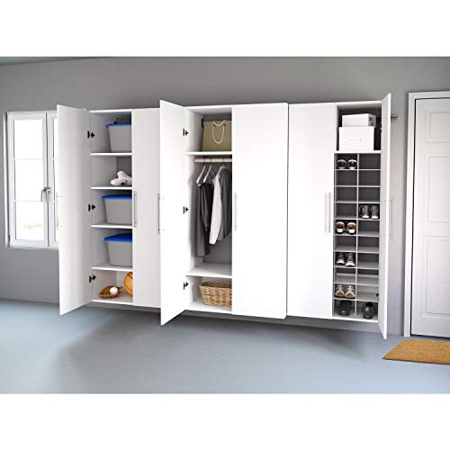 Image of Prepac L HangUps Storage Cabinet Set, 72 in. H x 102 in. W x 20 in. D, White, Set L - 3 pc