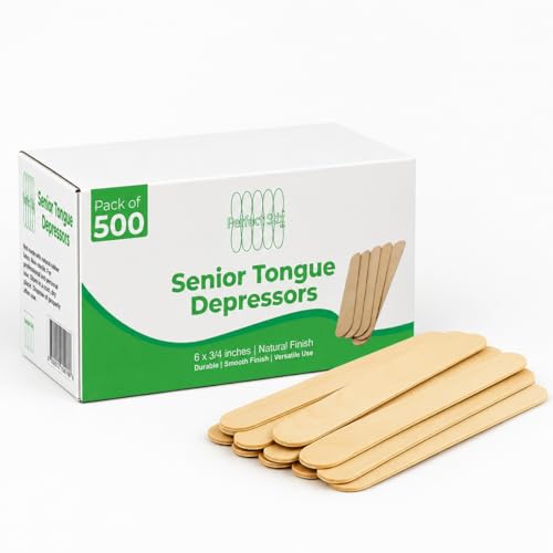 Perfect Stix Wooden Tongue Depressors, American Poplar, 6 Inches, Non-Sterile, 500 Count