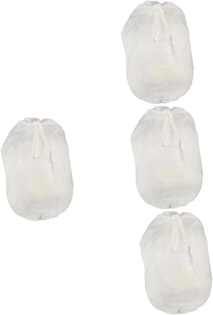 Ciieeo 4pcs Food Filter Bag Coffee Filter Bag Funnel Nut Brewing Filter Bags Jar Dirty Laundry Travel Bag Net Portable Laundry Sack Wine Siphoning Kit Drawstring Brew Bag White Nylon