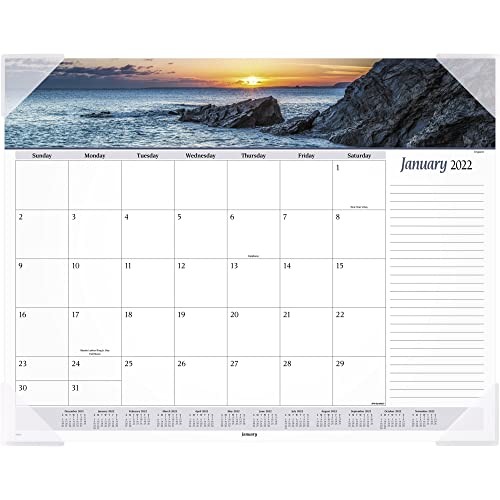 Calendrier de bureau 2022 sous-main mensuel panoramique grand format 89803