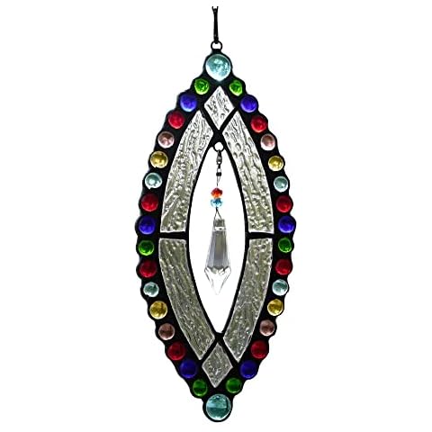 BOXCASA Suncatcher for Window Crystals,Stained Glass Window Hanging for Women,Stained Glass Suncatchers with Crystal Rainbow Pendants Decor for Sister, for Mom Grandma Aunt Nana Cover