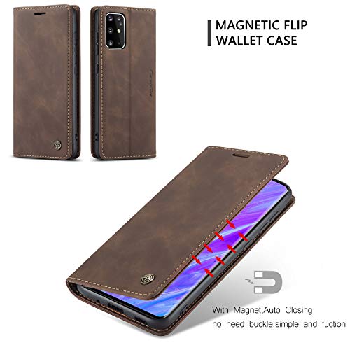 Samsung Galaxy S20+ Plus Case,Samsung Galaxy S20+ Plus Wallet Case, Magnetic Stand Flip Protective Cover Leather Case With Id & Credit Card Slots Holder Case For Samsung Galaxy S20+ Plus (Coffee) #TOP2