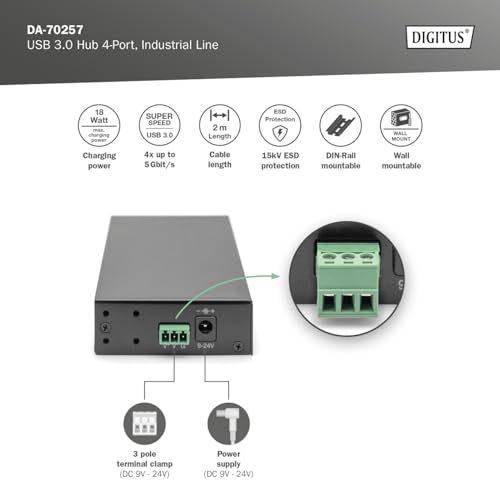 Digitus Hub USB 3.0 4 ports Industriel Neuf - vue 6