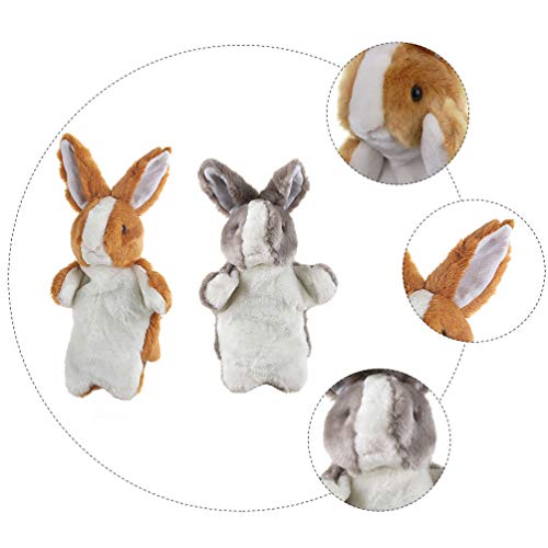 STOBOK 2Pcs Animais Fantoches de Mão Animal de Pelúcia Brinquedos Favores Do Partido Festa de Páscoa