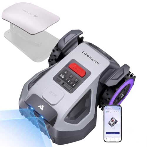 ANTHBOT M5 Robot Cortacésped 500 m², NetRTK + 4G + Doble cámara HDR, Navegación RTK con Precisión Centimétrica, Cartografía Asistida por IA, Corte en Varias Zonas, App Control, Silencioso (<58 dB)