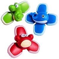 Suction Cup Spinner Toys, Baby Bath Toys-3Pcs, Spinning Toys for Window, Airplane Car Travel, High Chair, Sensory Gift for Toddlers