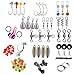 NUZAMAS Set of 188 Fishing Accessories Kit Lure Sea Fishing Rocky Fishing Set Box Including Swivel Crank Hook Lure Plier line Beads Split Rings