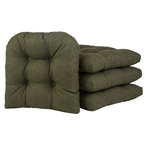Klear Vu Tyson Gripper Universal Non-Slip Overstuffed Polyester Dining Chair Cushion, 4 Count (Pack Of 1), Green 4 Pack #TOP30