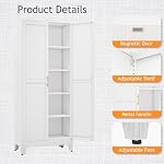 PAOFIN 71" Tall Metal Pantry Storage Cabinet with Doors and 4 Adjustable Shelves, White Kitchen Food Pantry Cabinets, Tall Freestanding Cupboard for Kitchen, Dining Room or Living Room - Image 3