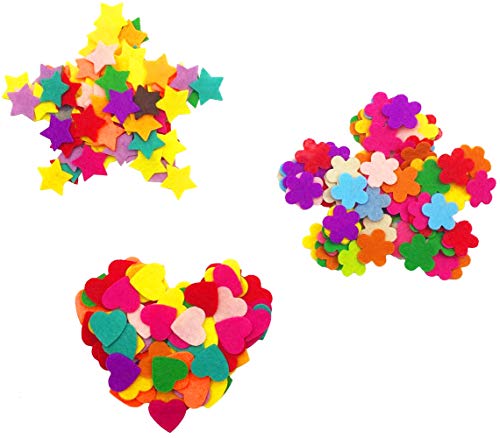 Hyamass Approx 300Pcs Multi Color Mini Felt Flower Heart Star Embellishments Diy Craft Decoration #TOP6