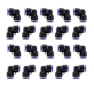 Aoktorkit AOK0124-E 8mm L-förmige Kunststoff-Steckverbinder 20 Stück