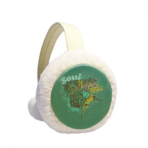 Orejeras de invierno de felpa plegables con diseño graffiti original y tacto suave de piel