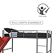 DHP Junior Twin Metal Loft Bed with Slide, Multifunctional Design, Silver with Red Slide