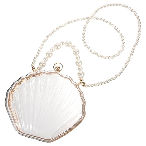 Sac à main perles tendance femme : sac bandoulière acrylique transparent de soirée