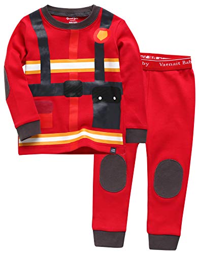 Vaenait Baby Kids Toddler Long Sleeve Cotton Sleepwear Pyjamas 2pcs Set Fire Fighter 2T/S