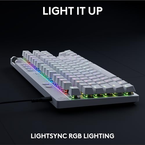 Image of Logitech G PRO X TKL Rapid (Tenkeyless) Wired Gaming Keyboard: Magnetic Analog Switches with Rapid Trigger, Lightsync RGB, Detachable USB-C Cable, Volume Roller & Media Buttons - White