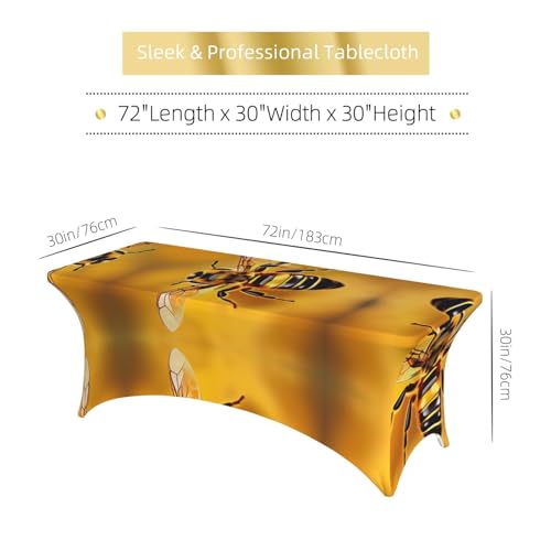 Nappe extensible élasthanne 1,8m motif abeille pour table mariage - 7