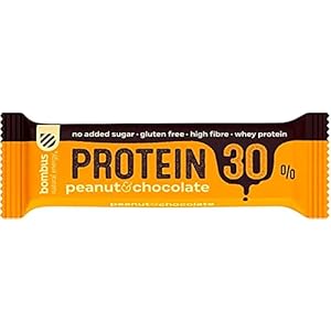Eiwitreep 30% pinda-glutenvrije chocolade 50 g Bombus