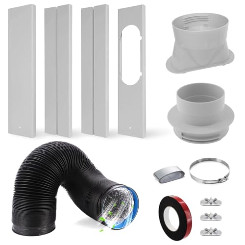 Dryer Vent Window Vent Kit with 4' Hose, Adjustable Window Vent Kit with 4 Inch 5FT Dryer Vent Hose...