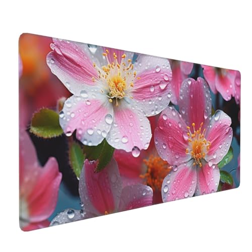 Tapis de souris de jeu géant 40x90 cm à motif fleurs et pluie pour ordinateur