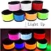 AMNQUERXUS LED Glow Slap Bracelet Light Up Wristband High Visibility Safety Gear for Cycling Walking Running Concert Camping Outdoor Sports-Fits Women Men (7 Pack - Colorful)
