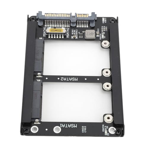 SSD Mounting Bracket, Dual Msata SSD to 2.5inch III Adapter Hard Drive Bay 6Gbps Supports Hot Swap III SSD Adapter Card with Frame Housing for PC