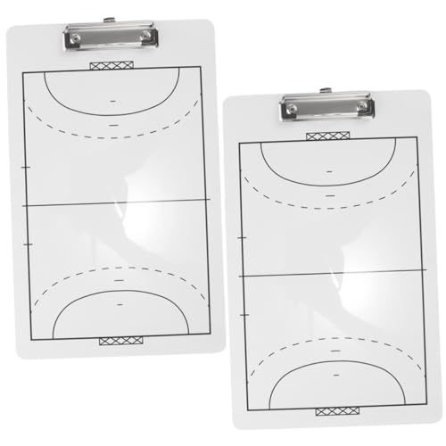 Parliky 2 pezzi Lavagna Tattica per Allenatore di Pallamano Tavole Cancellabili in PVC Doppia Faccia con Portapennarello Strumento per Strategie e Allenamenti Sportivi