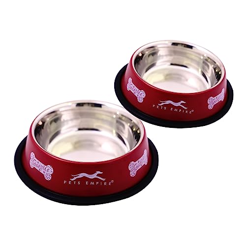 Image of Pets Empire Stainless Steel Dog Feeding Bowl, Grey Colour, Medium (Cherry)