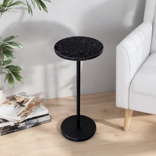 COVLON Nature Marble Drink Table, Pedestal Table, Small Round Side Table, Martini Table for Living...