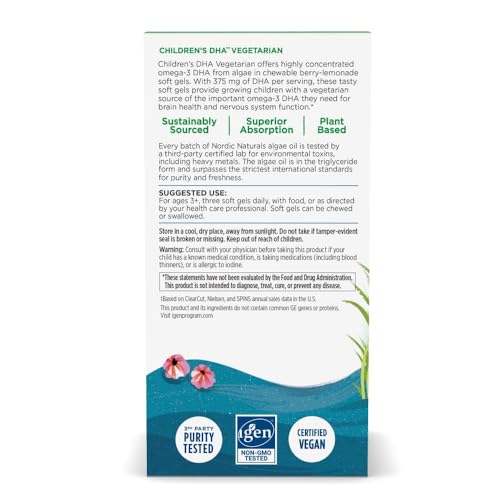 Nordic Naturals Vegetarian Kids DHA - Algae Omega-3 Chewables - 120 Count - image 3
