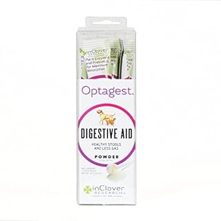 In Clover Optagest Organic Prebiotic and Natural Enzyme Powder for Healthy Stools and Less Gas, Without Foreign Probiotics. Immune Support and Digestive Enzymes for Dogs and Cats, 7sticks