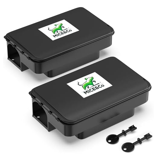Mice&Co 2 Estaciones de Cebo para Ratas y Ratones - Trampas para Ratas y Ratones Profesionales | Caja Portacebos Veneno - Caja de Cebo Eficaz Raticida Interior y Exterior