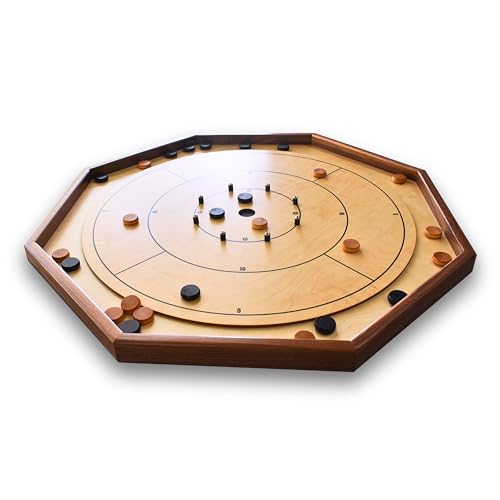 The Deluxe (Walnut Rail) - Juego Tradicional de Mesa Crokinole miniatura 3