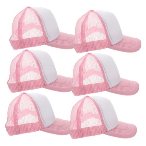 Gorra de béisbol de malla sublimable de poliéster rosa para manualidades bricolaje unisex